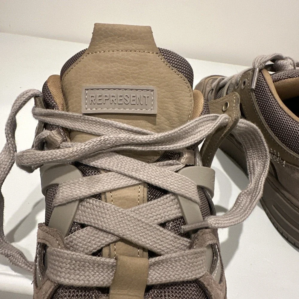 Represent Men Size EU 45/US 12 Bully Washed Taupe Low Top Sneakers Skate